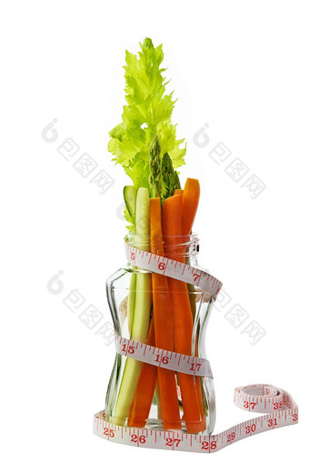低卡路里蔬菜玻璃容器磁带