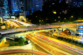高速公路晚上现代城市