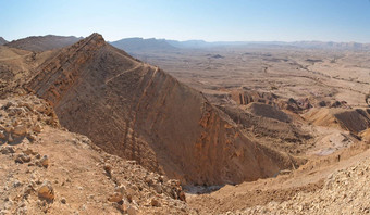 视图沙漠峡谷<strong>马赫特</strong>什Gadol大火山口以色列