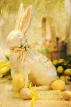 复活节兔子鸡蛋绘画效果