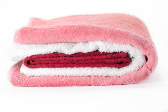 白色红色的粉红色的特里毛巾
