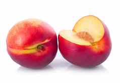 新鲜的桃子水果减少孤立的