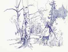 帐篷森林图形