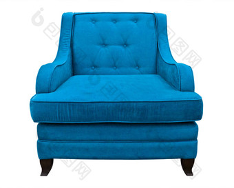 蓝色的沙发孤立的
