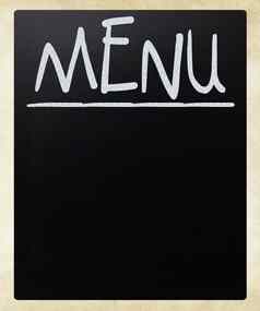 空白黑板上白色粉笔污迹餐厅菜单