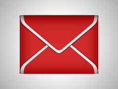 电子邮件帖子红色的密封信封