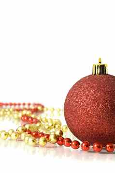 圣诞节未来装饰色彩斑斓的红色的球俗丽的
