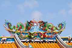 传统的中国人龙中国人寺庙