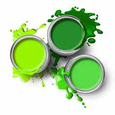 绿色油漆罐溅