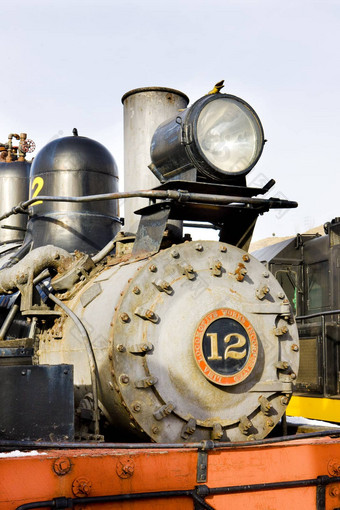 细节蒸汽机车科罗拉多州铁路博物馆美国