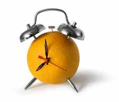 新鲜的橙色水果报警时钟