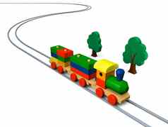 木玩具火车插图
