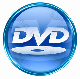 Dvd<strong>图标</strong>蓝色的孤立的白色背景