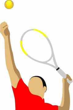 网球球员彩色的向量插图设计师