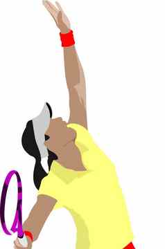 网球球员彩色的向量插图设计师