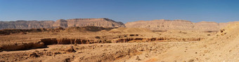风景优美的沙漠景观小火山口<strong>马赫特</strong>什儿子说以色列的内盖夫沙漠