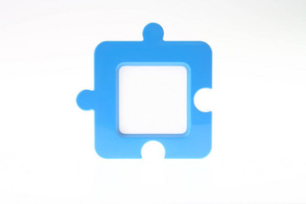 jigsaw-shape照片框架蓝色的