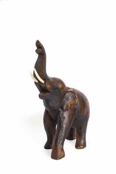 木大象小雕像泰国