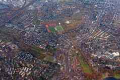 空中视图郊区杜塞尔多夫德国欧洲