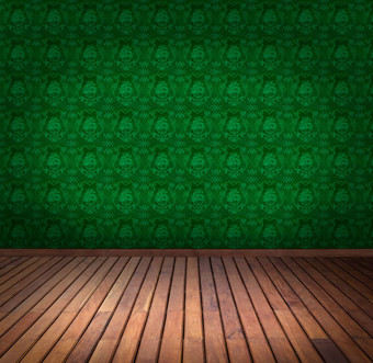 绿色壁纸房间