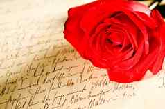 红色的玫瑰手写信