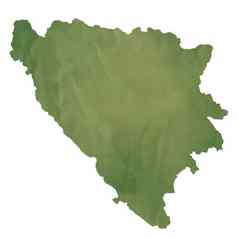波斯尼亚黑塞哥维纳地图绿色纸