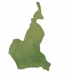 绿色纸地图喀麦隆