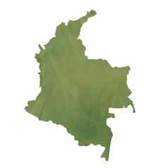 绿色纸地图哥伦比亚