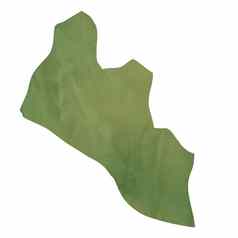 绿色纸地图利比里亚