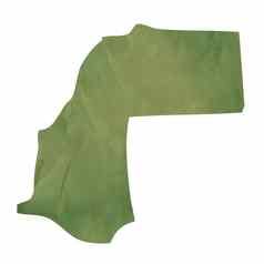 绿色纸地图西方撒哈拉沙漠