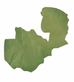 绿色纸地图赞比亚