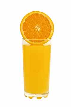 玻璃橙色汁一半橙色