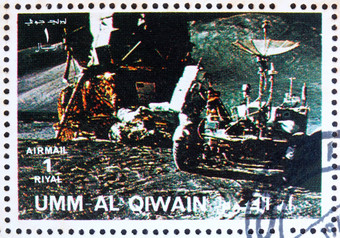 邮资邮票嗯AL-QUWAIN宇航员月亮