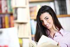 微笑女学生书手书店模型