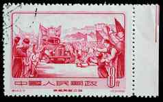 中国约邮票印刷中国显示图像tibe