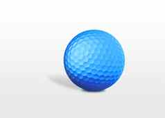 蓝色的高尔夫球球孤立的白色背景