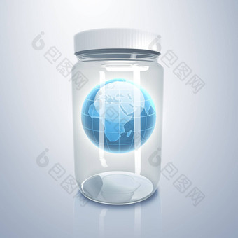 地球地球内部玻璃Jar