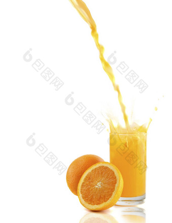 橙色汁飞溅