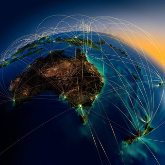 主要空气路线澳大利亚新西兰