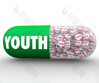 青年反向老化过程年轻的奇迹药丸