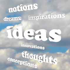 的想法单词天空梦想创造力创新