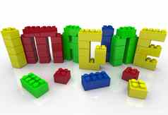 想象一下词玩具塑料块的想法创造力