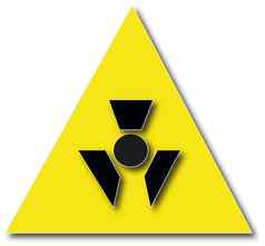 核辐射警告标志孤立的白色