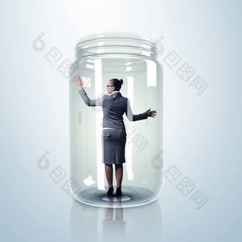 女商人内部玻璃Jar