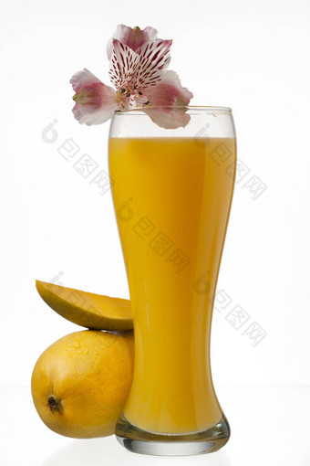 图像芒果汁玻璃