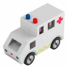 木玩具救护车