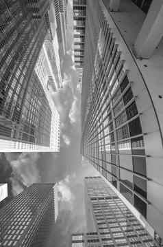 高巨大的纽约城市摩天大楼视图街水平