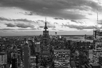 黑色的白色视图曼哈顿纽约城市