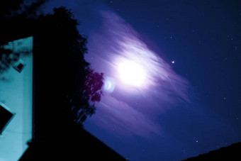 晚上天空月亮木星