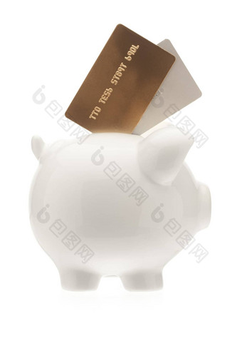 信贷卡片插入小猪银行